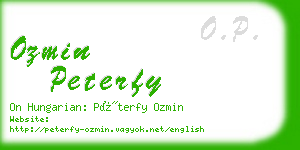 ozmin peterfy business card